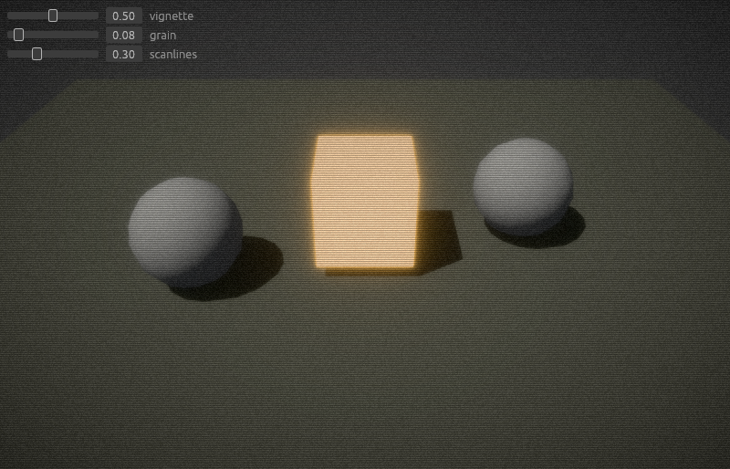 the three passes over two spheres and a glowing cube