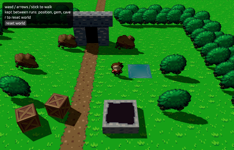 the player beside the pond, the portal beyond