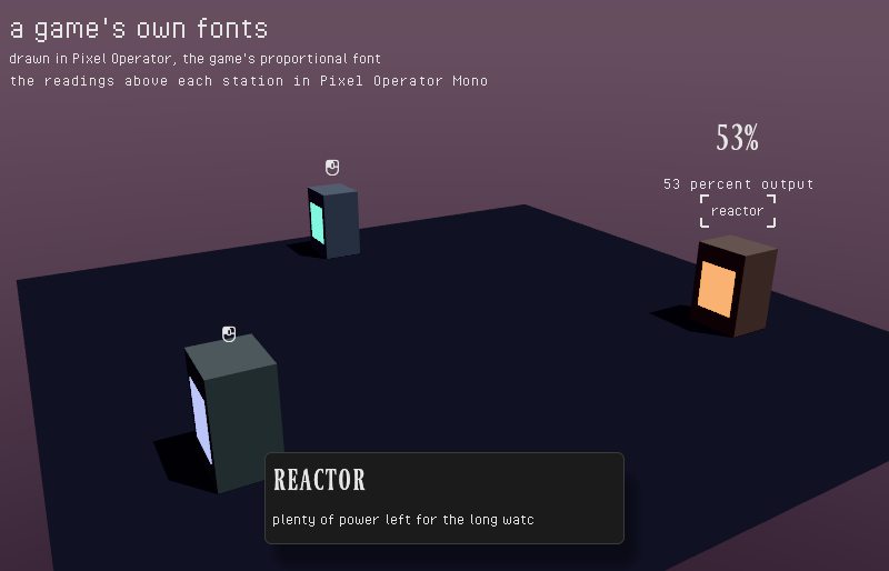 a station's name and a line typing out in the game's custom fonts